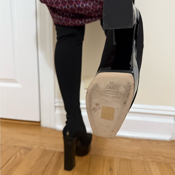 Jimmy Choo black Giome 140mm over-the-knee platform boots. Sz 39 - Picture 10 of 12